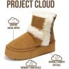 imageProject Cloud Genuine Suede Winter Boots for Women  Memory Foam Platform Nonslip Ankle Footwear  Fall Shoes 2025 FurbyChestnut