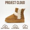 imageProject Cloud Genuine Suede Winter Boots for Women  Memory Foam Platform Nonslip Ankle Footwear  Fall Shoes 2025 FurbyChestnut