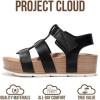 imageProject Cloud Platform Sandals Women  Comfortable Plush amp Soft Insole Ladies Wedges  Non Slip amp Lightweight Strap Wedge Sandals for Women 2026 PhasedBlack