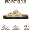 imageProject Cloud Platform Summer Sandals for Women 2026  Comfortable and Adjustable Straps Summer Slides  NonSlip Casual Womens SandalsBeige Suede
