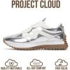 imageProject Cloud Trendy Fashion Sneakers for Women 2026  Memory Foam and NonSlip Comfortable Casual Ladies Shoes for Womens Fashion Sneakers  Lightweight Laceup Shoes LeccoSilver