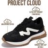 imageProject Cloud Trendy Fashion Sneakers for Women 2026  Memory Foam and NonSlip Comfortable Casual Ladies Shoes for Womens Fashion Sneakers  Lightweight Laceup Shoes LeccoBlack Mesh