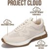 imageProject Cloud Trendy Fashion Sneakers for Women 2026  Memory Foam and NonSlip Comfortable Casual Ladies Shoes for Womens Fashion Sneakers  Lightweight Laceup Shoes LeccoCream