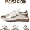 imageProject Cloud Trendy Fashion Sneakers for Women 2026  Memory Foam and NonSlip Comfortable Casual Ladies Shoes for Womens Fashion Sneakers  Lightweight Laceup Shoes LeccoGold
