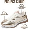 imageProject Cloud Trendy Fashion Sneakers for Women 2026  Memory Foam and NonSlip Comfortable Casual Ladies Shoes for Womens Fashion Sneakers  Lightweight Laceup Shoes LeccoGold