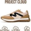 imageProject Cloud Trendy Fashion Sneakers for Women 2026  Memory Foam and NonSlip Comfortable Casual Ladies Shoes for Womens Fashion Sneakers  Lightweight Laceup Shoes LeccoTan