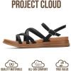 imageProject Cloud Wedge Sandals for Women 2026  Comfortable Soft amp Plush Insole Strappy Womens Sandals with Lightweight and NonSlip Durable Outsole NICEBlack