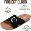 imageProject Cloud Womens Sandals  Adjustable Buckle Sandals for Women 2026 with Plush Insole  Lightweight amp Non Slip Slides for Women Footwear BeamingBlack Suede