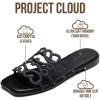 imageProject Cloud Womens Sandals with Memory Foam  Eco Crafted Leather Sandals for Women 2026  Flats  Non Slip amp Comfortable Sandals Women LisaBlack