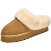 imageProject Cloud 100 Genuine Leather Slippers for Women Footwear  Memory Foam Clogs and Mules for Women 2026  Non Slip and Lightweight Fur Slippers VikiChestnut  Snowy