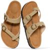 imageProject Cloud 100 Genuine Leather Womens Sandals Lightweight Womens Slides Memory Foam Insole amp Cork Footbed Sandals Women  NonSlip Beach Essentials Summer Sandals for Women 2026 LianBeige