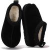 imageProject Cloud 100 Genuine Leather amp Australian Shearling Slippers for Kids  Memory Foam Fuzzy amp NonSlip Fluffy Slippers Girls Footwear amp Boys Footwear Kids Unisex ShoesBlack