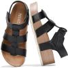 imageProject Cloud Platform Sandals Women  Comfortable Plush amp Soft Insole Ladies Wedges  Non Slip amp Lightweight Strap Wedge Sandals for Women 2026 PhasedBlack