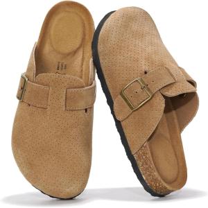 imageProject Cloud 100 Genuine Leather Footbed Clogs for Women  Memory Foam Arch Support Slippers for Women  Trendy Slipons Womens Mules amp Clogs SandalsChestnut Perforated