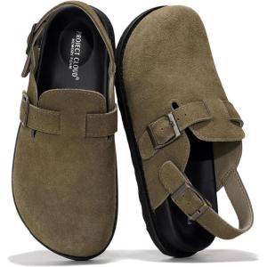 imageProject Cloud 100 Genuine Leather Footbed Clogs for Women  Memory Foam Arch Support Slippers for Women  Trendy Slipons Womens Mules amp Clogs SandalsChocolate With Strap