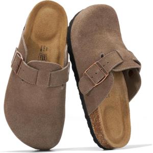 imageProject Cloud 100 Genuine Leather Footbed Clogs for Women  Memory Foam Arch Support Slippers for Women  Trendy Slipons Womens Mules amp Clogs SandalsFossil Suede