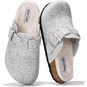 imageProject Cloud 100 Genuine Leather Footbed Clogs for Women  Memory Foam Arch Support Slippers for Women  Trendy Slipons Womens Mules amp Clogs SandalsNatural Wool