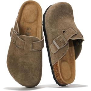 imageProject Cloud 100 Genuine Leather Footbed Clogs for Women  Memory Foam Arch Support Slippers for Women  Trendy Slipons Womens Mules amp Clogs SandalsOlive Suede