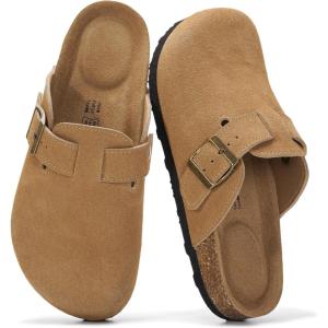 imageProject Cloud 100 Genuine Leather Footbed Clogs for Women  Memory Foam Arch Support Slippers for Women  Trendy Slipons Womens Mules amp Clogs SandalsRust Suede