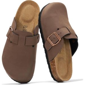 imageProject Cloud 100 Genuine Leather Footbed Clogs for Women  Memory Foam Arch Support Slippers for Women  Trendy Slipons Womens Mules amp Clogs SandalsTan Leather