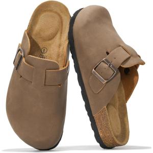 imageProject Cloud 100 Genuine Leather Footbed Clogs for Women  Memory Foam Arch Support Slippers for Women  Trendy Slipons Womens Mules amp Clogs SandalsTan