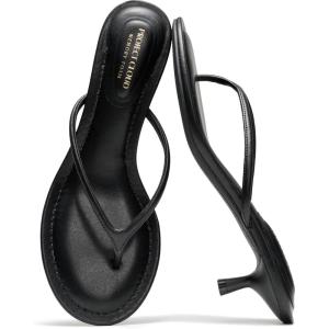 imageProject Cloud 100 Genuine Leather Kitten Heels for Women Footwear  Memory Foam Fashion Thong Heels for Women  Lightweight Summer Sandals for Womens 2026 MangoBlack