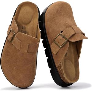 imageProject Cloud 100 Genuine Leather Platform Clogs for Women Footwear  Memory Foam Arch Support Cork Footbed Casual Shoes amp Mules for Women 2026 Benton ChunkyTan