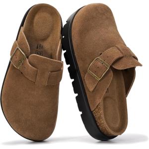 imageProject Cloud 100 Genuine Leather Platform Clogs for Women Footwear  Memory Foam Arch Support Cork Footbed Casual Shoes amp Mules for Women 2026 Benton ChunkyCacao Suede