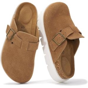 imageProject Cloud 100 Genuine Leather Platform Clogs for Women Footwear  Memory Foam Arch Support Cork Footbed Casual Shoes amp Mules for Women 2026 Benton ChunkyChestnut