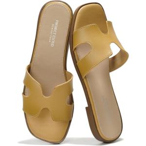 imageProject Cloud 100 Genuine Leather Sandals for Women 2026  Fashion Flat Womens Sandals with Memory Foam Insole Slides Sandals Women Footwear  Mules Womens Sandals JannelNude