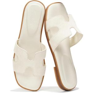 imageProject Cloud 100 Genuine Leather Sandals for Women 2026  Fashion Flat Womens Sandals with Memory Foam Insole Slides Sandals Women Footwear  Mules Womens Sandals JannelBone