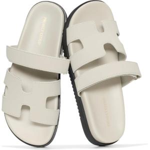 imageProject Cloud 100 Genuine Leather Sandals for Women Footwear  Stylish Womens Sandals with Plush amp Soft Insole  NonSlip and WaterResistant Beach Sandals Slides for Women MayvyLight Grey