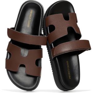 imageProject Cloud 100 Genuine Leather Sandals for Women Footwear  Stylish Womens Sandals with Plush amp Soft Insole  NonSlip and WaterResistant Beach Sandals Slides for Women MayvyChocolate