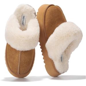 imageProject Cloud 100 Genuine Leather Slippers for Women Footwear  Memory Foam Clogs and Mules for Women 2026  Non Slip and Lightweight Fur Slippers VikiChestnut  Viki