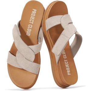 imageProject Cloud 100 Genuine Leather Womens Sandals  Easy Slip On Sandals for Women 2026 with Plush Cushioned Insole  Lightweight amp Non Slip Womens Slides for Women Footwear NinaBirch Suede