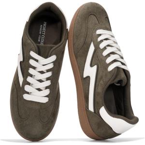 imageProject Cloud Fashion Sneakers for Women 2026  LaceUp Shoes Trendy Women Sneakers with Memory Foam Insole Womens Fashion Sneakers NonSlip Womens Shoes IritaOlive