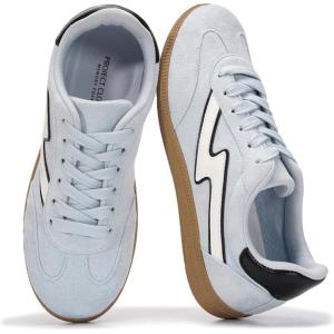 imageProject Cloud Fashion Sneakers for Women 2026  LaceUp Shoes Trendy Women Sneakers with Memory Foam Insole Womens Fashion Sneakers NonSlip Womens Shoes IritaLight Blue Microsuede