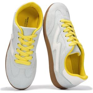 imageProject Cloud Fashion Sneakers for Women 2026  LaceUp Shoes Trendy Women Sneakers with Memory Foam Insole Womens Fashion Sneakers NonSlip Womens Shoes IritaLime Microsuede