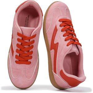 imageProject Cloud Fashion Sneakers for Women 2026  LaceUp Shoes Trendy Women Sneakers with Memory Foam Insole Womens Fashion Sneakers NonSlip Womens Shoes IritaBubble Gum