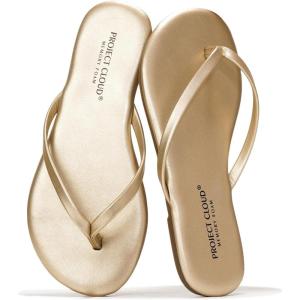 imageProject Cloud Kids Sandals For Girls Footwear with Memory Foam Insole Kids Flip Flops  Lightweight amp Slip Resistant Girls Sandals Summer Beach Essentials 2026 Little FoundationsGold