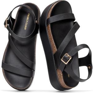 imageProject Cloud Platform Sandals Women Footwear  Plush amp Soft Insole Wedge Sandals for Women 2026  Stylish Platform Shoes with Adjustable Straps MellowBlack