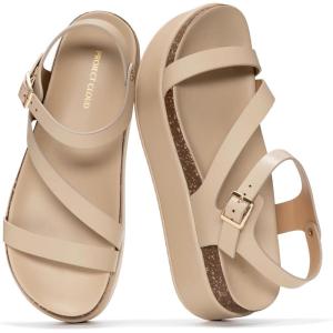 imageProject Cloud Platform Sandals Women Footwear  Plush amp Soft Insole Wedge Sandals for Women Footwear Stylish Platform Shoes with Adjustable Straps MellowNude