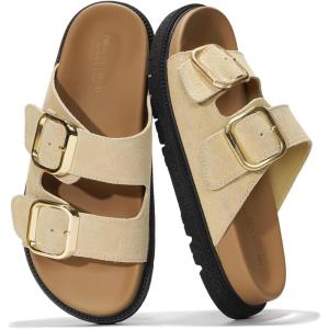 imageProject Cloud Platform Summer Sandals for Women 2026  Comfortable and Adjustable Straps Summer Slides  NonSlip Casual Womens SandalsBeige Suede