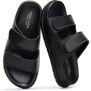 imageProject Cloud Platform Summer Sandals for Women 2026  Comfortable and Adjustable Straps Summer Slides  NonSlip Casual Womens SandalsSleek Black