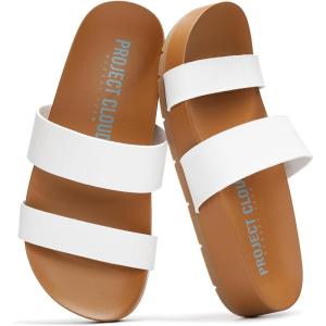 imageProject Cloud Sandals Women with Lightweight Plush amp Soft Insole TwoStrap amp NonSlip Womens Slide  Summer Sandals for Women 2026 HilltopOffwhite