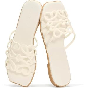 imageProject Cloud Womens Sandals with Memory Foam  Eco Crafted Leather Sandals for Women 2026  Flats  Non Slip amp Comfortable Sandals Women LisaWhite